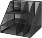 Metal Mesh Desktop Organizer Efficient Iron Storage Rack for Office Home School Supplies Black Iron
