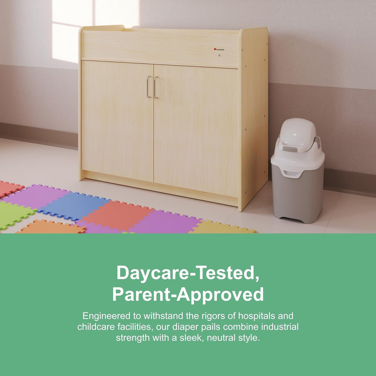 Mini Diaper Pail with Airtight Lid | Odor Control, 30-Diaper Capacity & Standard Bag Compatibility