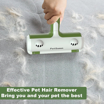 Pet Hair Remover Roller, Reusable Dog Cat Hair Removal Brush, Self Clean Lint Roller Pet Fur from Carpet, Furniture, Rugs, Bedding, Sofa-Green and White