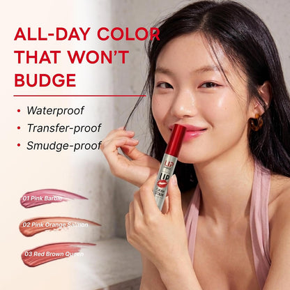 Long-Lasting Lip Stain Set with Peel Off Lip Stain#01 Pink