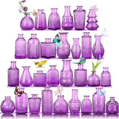 30 Pcs Mini Bud Vases As Wedding Centerpieces for Tables,Clear Bud Vases for Flowers,Small Flower Vases Suitable for Birthday Party,Anniversary,Wedding Reception,Baby Shower
