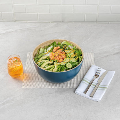 Restaurantware-Bambuddha 15 Ounce Small Salad Bowl, 1 Heavy-Duty Round Salad Bowl - Sustainable, Reusable, Black Bamboo Serving Dish, for Serving Salads, Fruits, and Appetizers