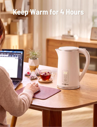Electric Kettle, 1.7L Capacity 6 Temperature Settings Cordless Water Heater