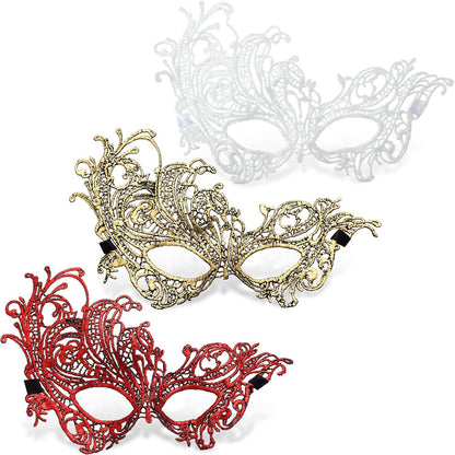 Jovitec Multicolored Masquerade Masks Lace Masks Venetian Masks Halloween Mari Grass Party Mask (10 Pieces)