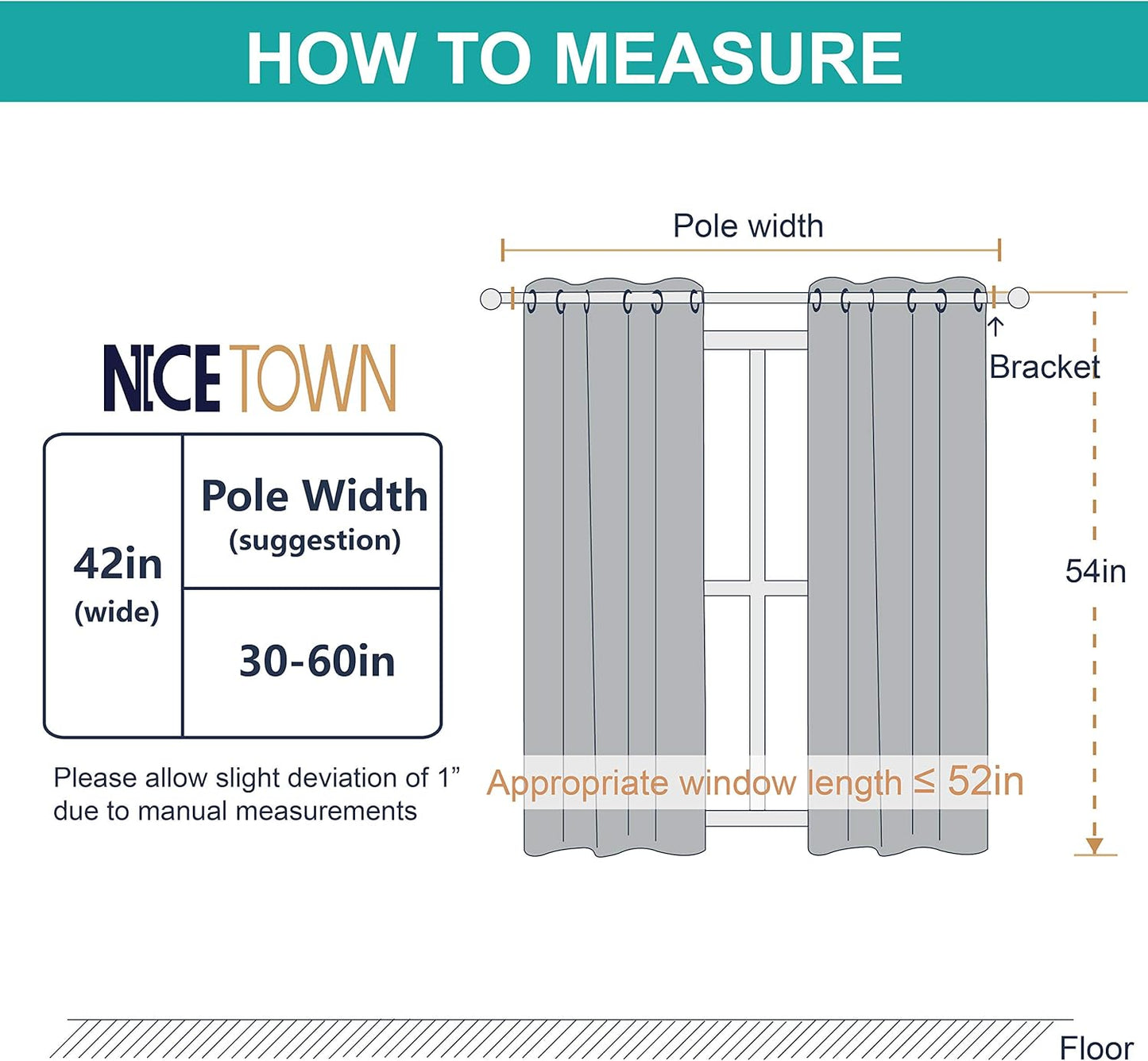 NICETOWN Blackout Curtains 2 Panels for Bedroom- Thermal Insulated Grommet Blackout Curtains 63 Inches Long for Living Room/Kitchen Rideaux occultants (2 Panels, W42 x L63 -Inch,Grey)