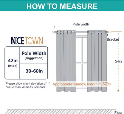 NICETOWN Blackout Curtains 2 Panels for Bedroom- Thermal Insulated Grommet Blackout Curtains 63 Inches Long for Living Room/Kitchen Rideaux occultants (2 Panels, W42 x L63 -Inch,Grey)