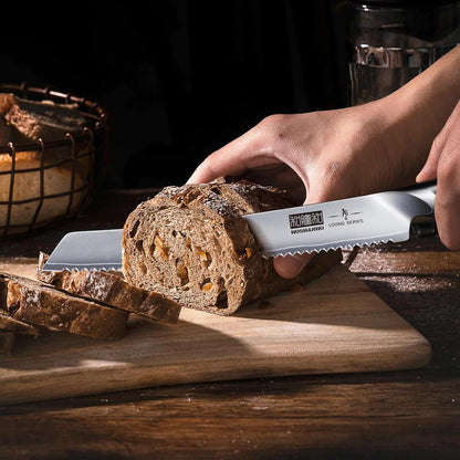 HOSHANHO Bread Knife 10 inch, Japanese High Carbon Stainless Steel Serrated Bread Knife, Professional Bread Cutting Knife for Homemade Bread