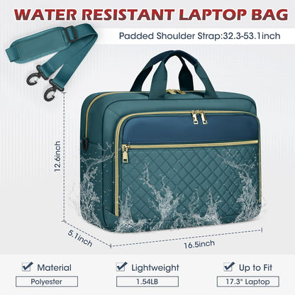 Laptop Bag 17 Inch Laptop Briefcase for Women Waterproof Computer Messenger Bag Professional Laptop Case for Business Work - PuriLite