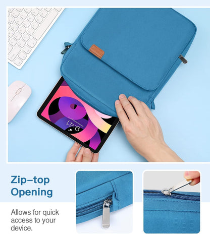 MoKo 13.3-14 Inch Laptop Sleeve Bag Fits MacBook Pro M3/M2 14" 2023, MacBook Pro 13" M2, New MacBook Air 13.6" M3/M2 2024/2022,Tab S8 Ultra 14.6",Handle Carrying Case with Shoulder Strap, Black & Gray - PuriLite