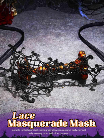 EASEDAILY Lace Masquerade Mask for Women Black Halloween Costume Eye Mask for Women