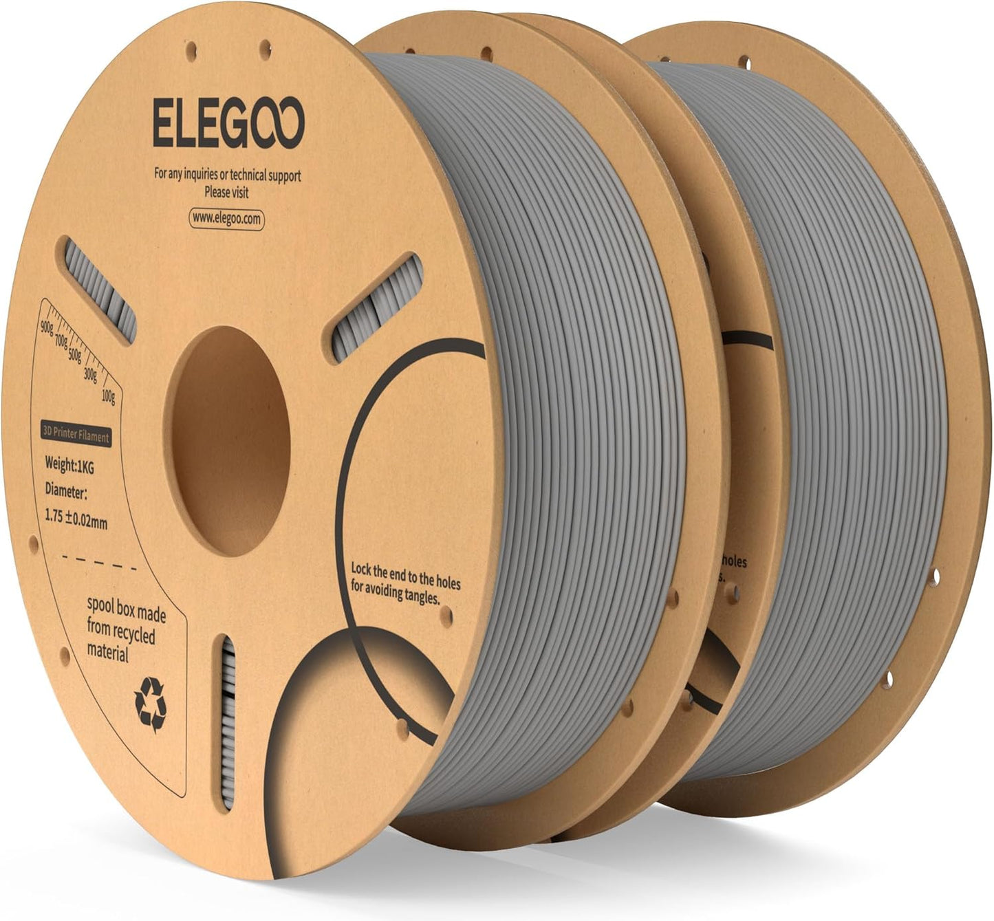 ELEGOO PLA Filament 1.75mm Black 1KG,3D Printer Filament Dimensional Accuracy +/- 0.02mm,1kg Cardboard Spool(2.2lbs) 3D Printing Filament Fits for Most FDM 3D Printers