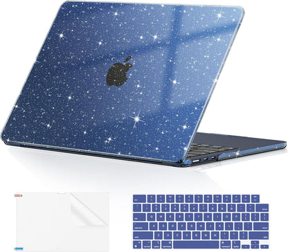 EooCoo Case Compatible with MacBook Air 13 inch M4 M3 M2 2025-2022 A3240 A3113 A2681, 13.6" Hard Case Cover & TPU Keyboard Skin & Screen Protector for Laptop Air 13.6 inch - Crystal Clear
