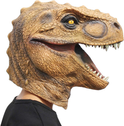 CreepyParty Dinosaur Head Mask Novelty Halloween Costume Party Animal Jurassic Full Head Latex Mask