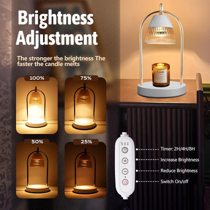 GEEZO Fragrance Candle Warmer Lamp,Electric Candle Warmer with Timer & Dimmer, Mom Christmas Birthday Gifts for Women, House Warming Gifts New Home Bedroom Decor