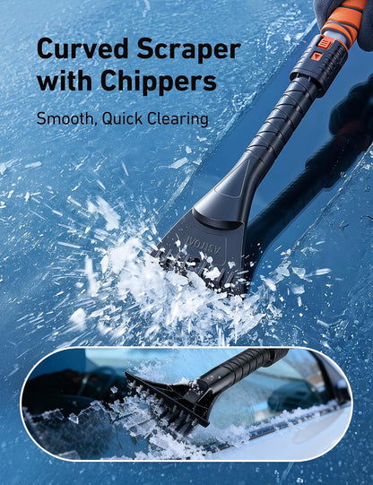 AstroAI 46" Extendable 2-in-1 Snow Brush & Ice Scrapers for Car Windshield
