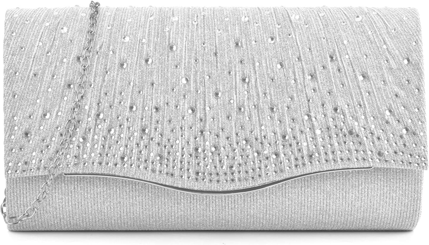 Formal Clutch Purses for Women Evening, Cocktail Clutch Bags Sparkling Shoulder Envelope Party Handbags