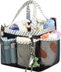 Mesh Shower Caddy Tote, Large College Dorm Bathroom Caddy Organizer with Key Hook and 2 Oxford Handles, Quick Hold, 8 Basket Pockets for Camp Gym