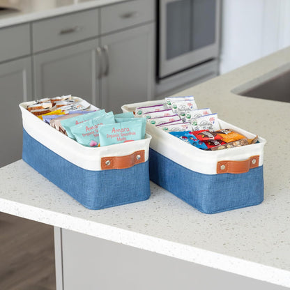 OrganiHaus Large Fabric Storage Baskets for Shelves 3 Pack, 15x11in Closet Storage Bins for Shelves, Cloth Baskets, Fabric Storage Cubes, Linen Closet Organizers, Fabric Basket, White Basket