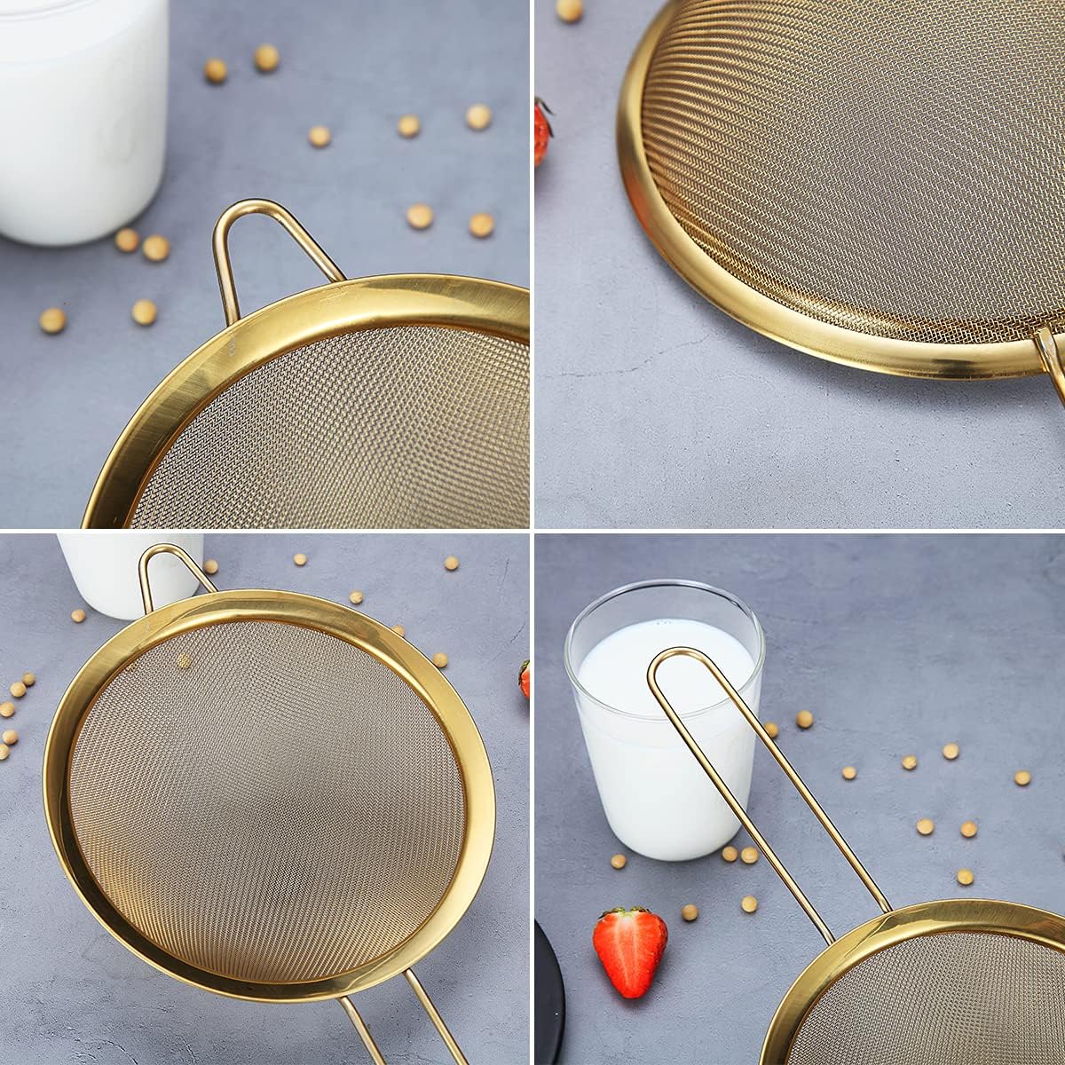 Purilite Select Gold Fine Mesh Strainer 3-Piece Set