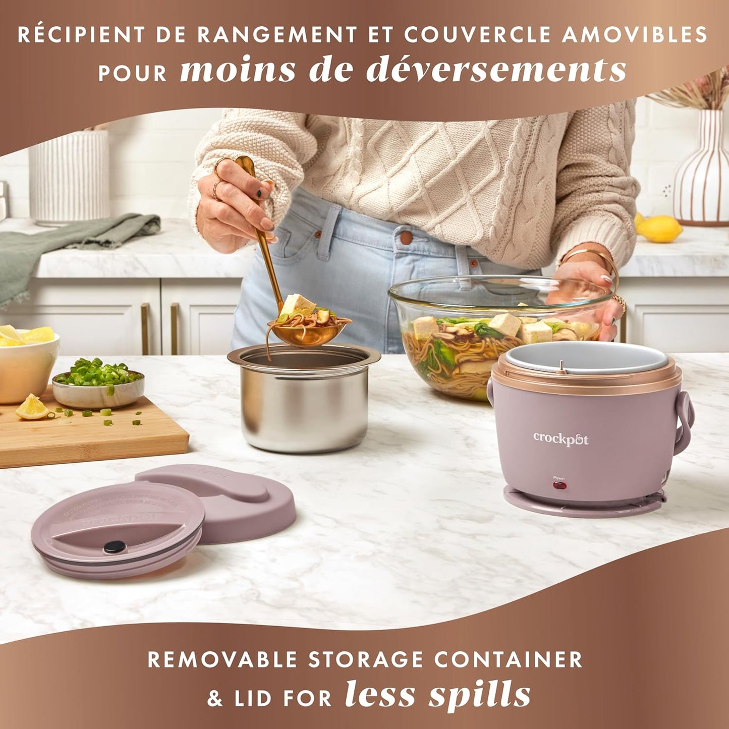 Crock-Pot Electric Lunch Box, Portable Food Warmer for On-the-Go, 20-Ounce (591 mL), Blush Pink