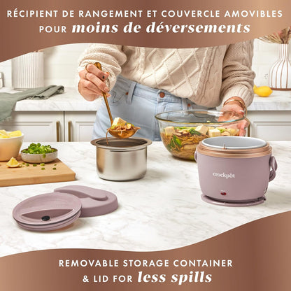 Crock-Pot Electric Lunch Box, Portable Food Warmer for On-the-Go, 20-Ounce (591 mL), Blush Pink