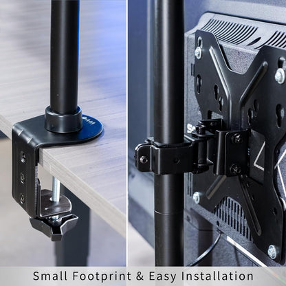 VIVO Ultra Wide TV Desk Mount for up to 55 inch Screens Weighing 29.9kg, Full Motion Height Adjustable Single Television Stand, Black, STAND-V155C
