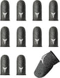 10 Pack Gaming Finger Sleeves for Mobile Gaming-0.3mm Silver Fiber Anti Sweat-Extremely Thin, Finger Sleeves Fit Mobile Phone Tablet Devices(Black)