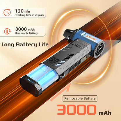 X301 Compressed Air Duster-250000RPM Super Power Electric Air Duster, Replaceable Batteries,Long Life mini Blower, 3-Gear Adjustable,4 nozzles for Computer, Keyboard, Outdoors and Car Cleaning