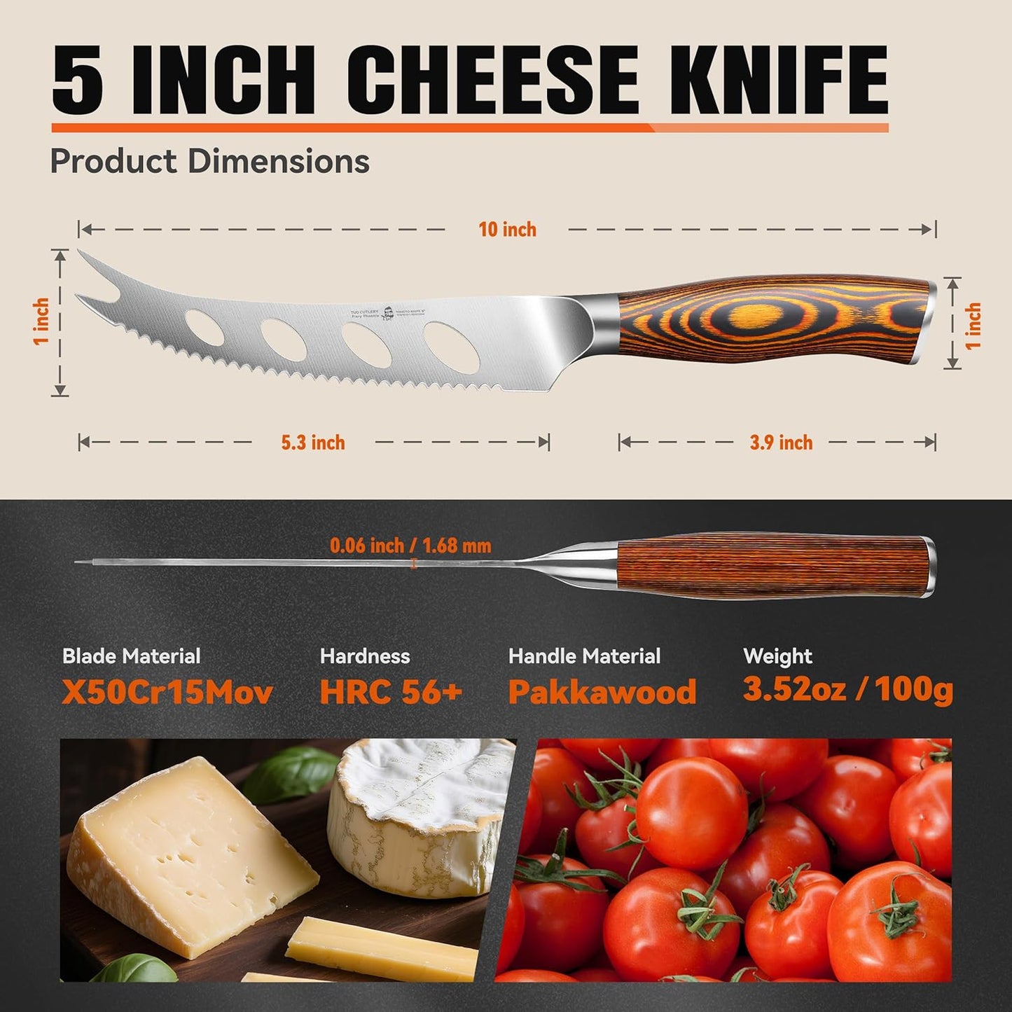 TUO Boning Knife - Razor Sharp Fillet Knife - High Carbon German Stainless Steel Kitchen Cutlery - Pakkawood Handle - Luxurious Gift Box Included - 7 inch - Fiery Phoenix Series