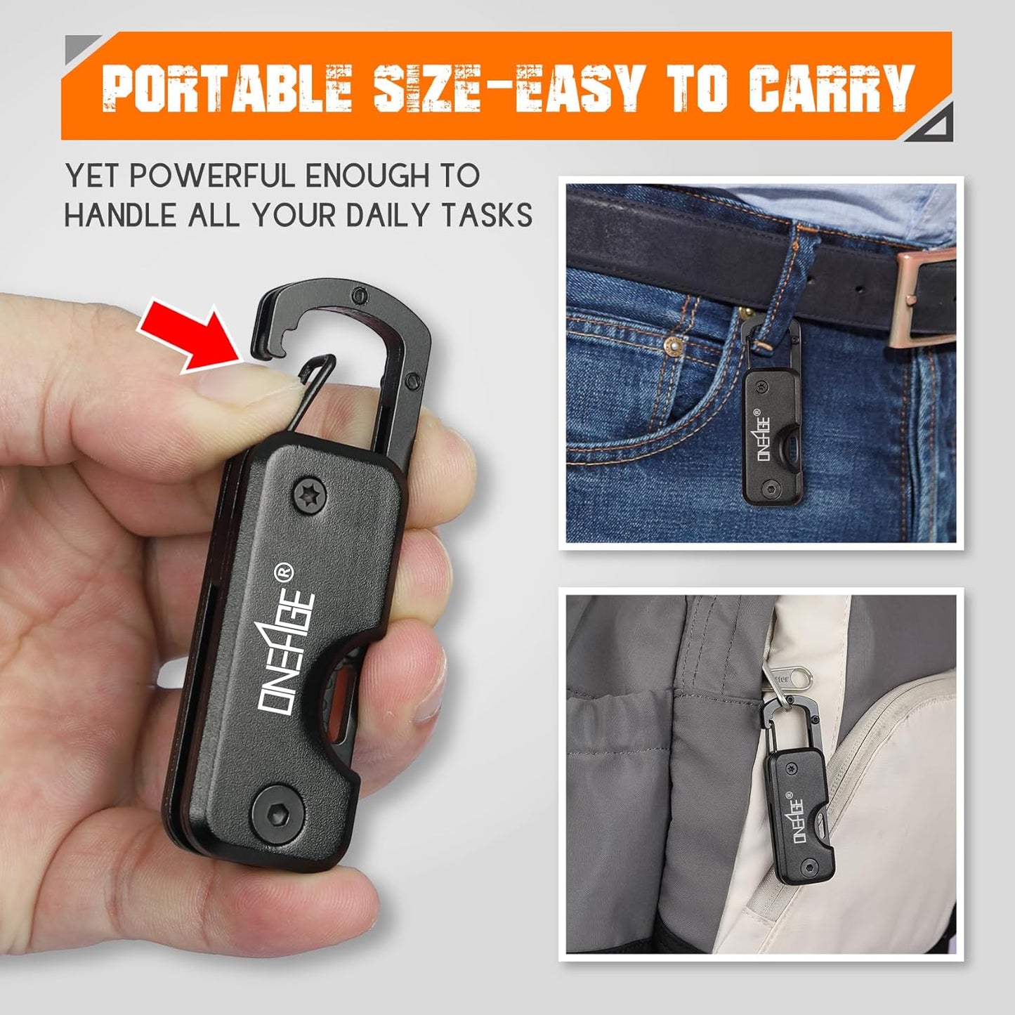 Keychain EDC Pocket Tool | Compact Folding Utility Knife | Stainless Steel Everyday Carry Tool | Outdoor Camping Gadget | Small Pocket Cutter - PuriLite