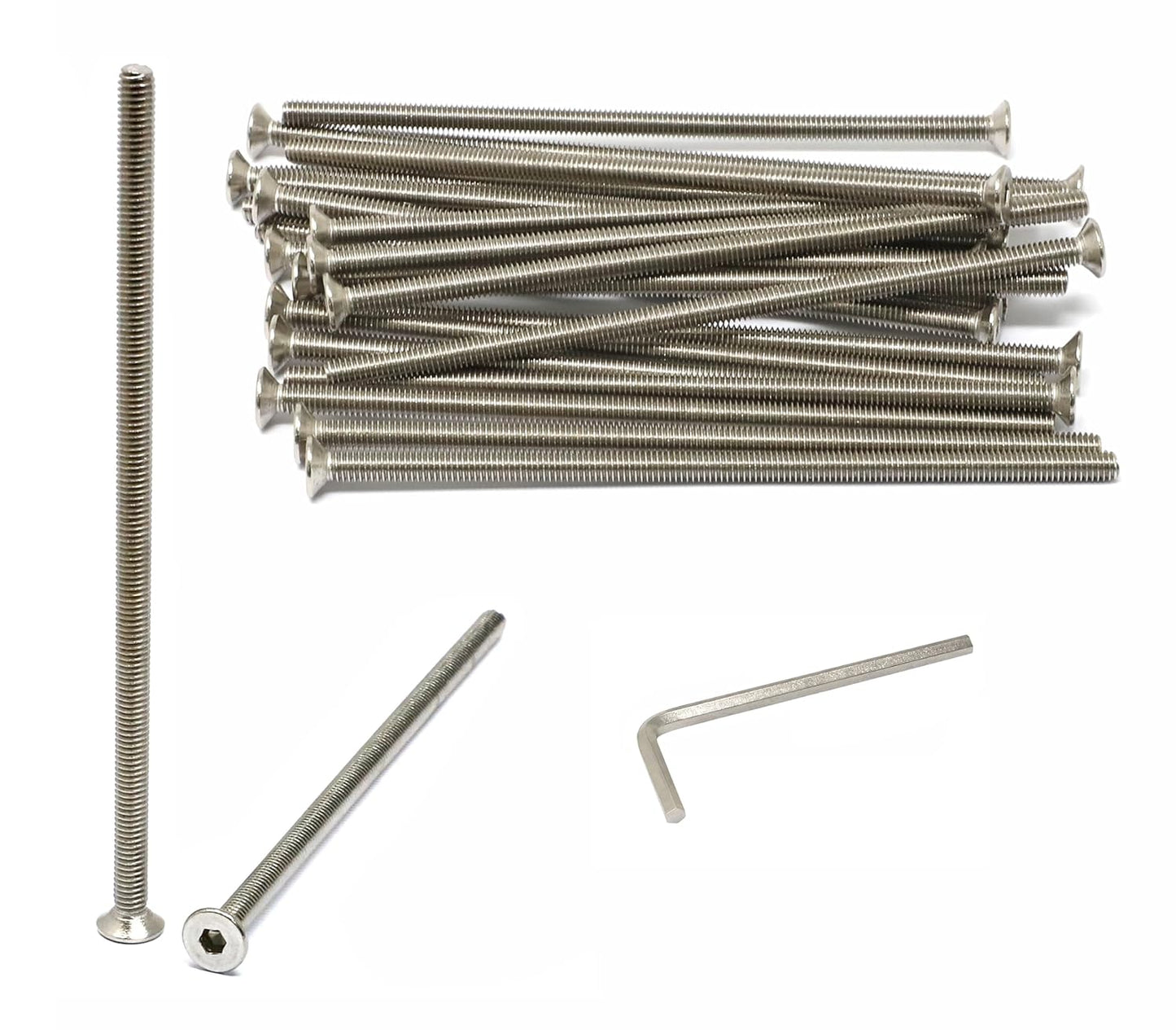 iexcell 5 Pcs M8 x 80mm Thread Pitch 1.25 mm Stainless Steel 304 Hex Socket Flat Head Cap Screws Bolts Kit