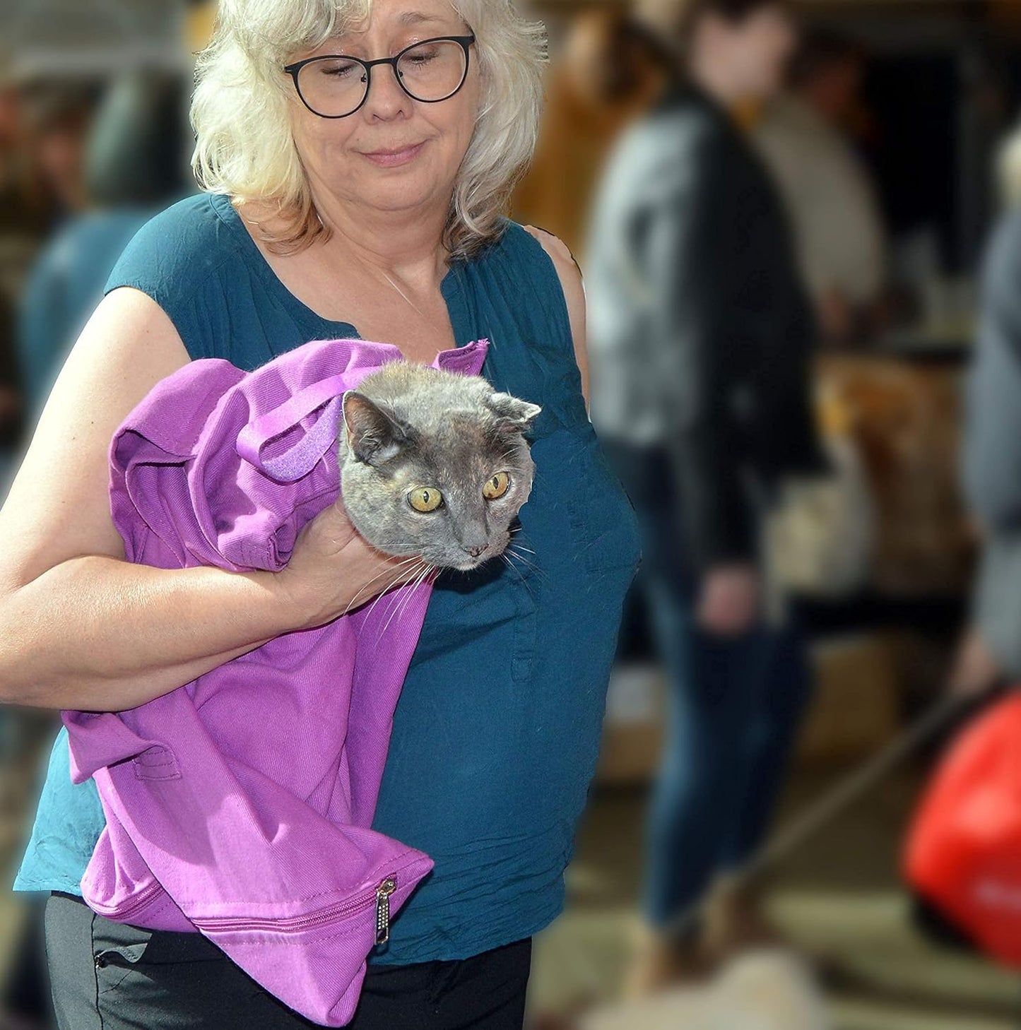 Cat-in-the-Bag Cozy Comfort Carrier - Small Caramel Pet Carrier for Cat and Cat Restraint for Medication Administration, Nail Clipping, Travel, Vet Visits, and Dental Care