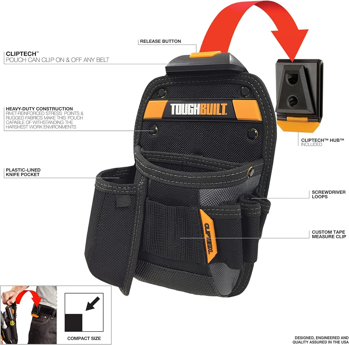 TOUGHBUILT TOU-CT-26 Universal Pouch/Knife Pocket