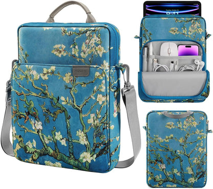 MoKo 13.3-14 Inch Laptop Sleeve Bag Fits MacBook Pro M3/M2 14" 2023, MacBook Pro 13" M2, New MacBook Air 13.6" M3/M2 2024/2022,Tab S8 Ultra 14.6",Handle Carrying Case with Shoulder Strap, Black & Gray - PuriLite