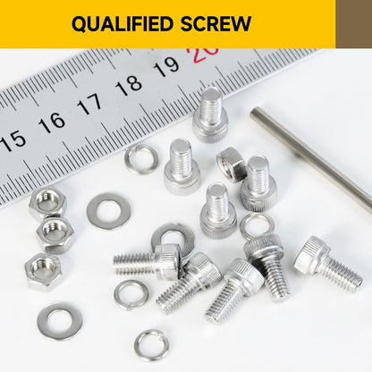 Mywish 900Pcs Metric Screw Assortment, M3 M4 M5 M6 Screw Assortment Kit 304 Stainless Steel Hex Socket Button Head Socket Cap Metric Screws Bolts & Flat Washers/Nuts/Hex Wrenches 16 Sizes 8MM to 20MM