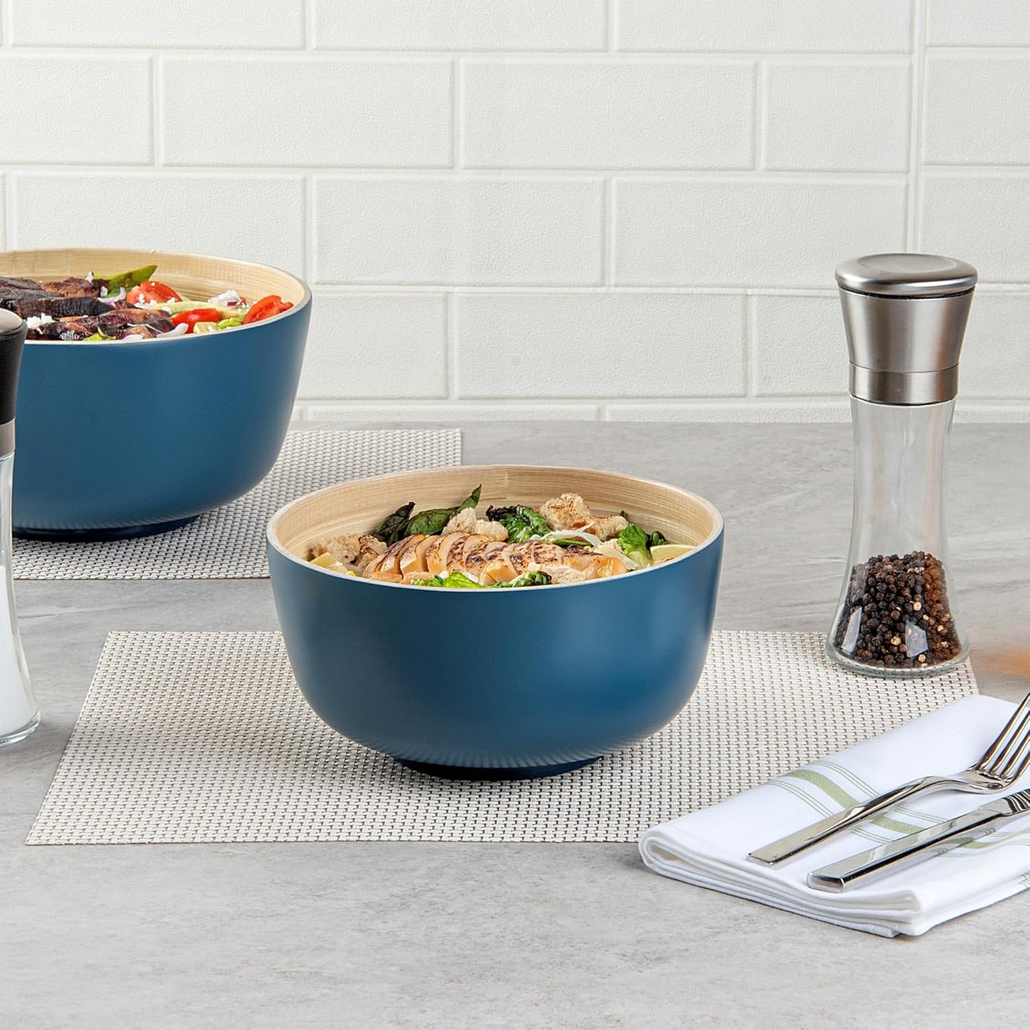 Restaurantware-Bambuddha 15 Ounce Small Salad Bowl, 1 Heavy-Duty Round Salad Bowl - Sustainable, Reusable, Black Bamboo Serving Dish, for Serving Salads, Fruits, and Appetizers