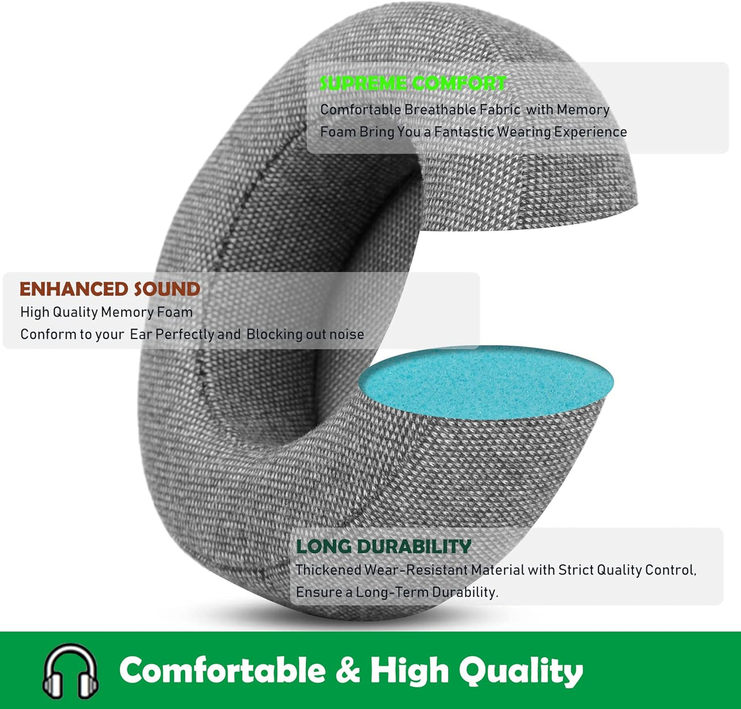 ACCOUTA Durable Replacement Earpads Cushions Compatible with Corsair Virtuoso RGB Wireless SE Gaming Headset Ear Pads with Breathable Fabric Foam