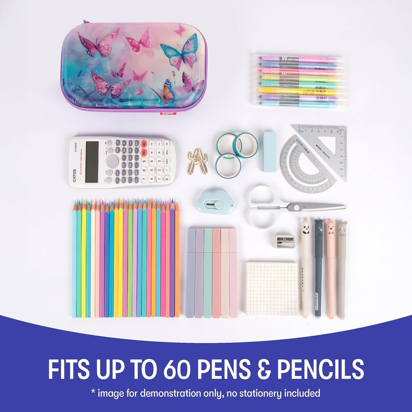 ZIPIT 3D Pencil Box for Kids | Lenticular Pencil Case for School | Large Capacity Pencil Pouch for Girls and Boys
