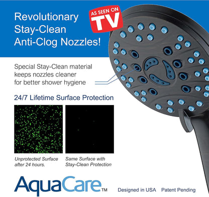 Purilite Select 8-Setting Handheld Shower Head – High Pressure, Self-Cleaning, Total Shower Hygiene System