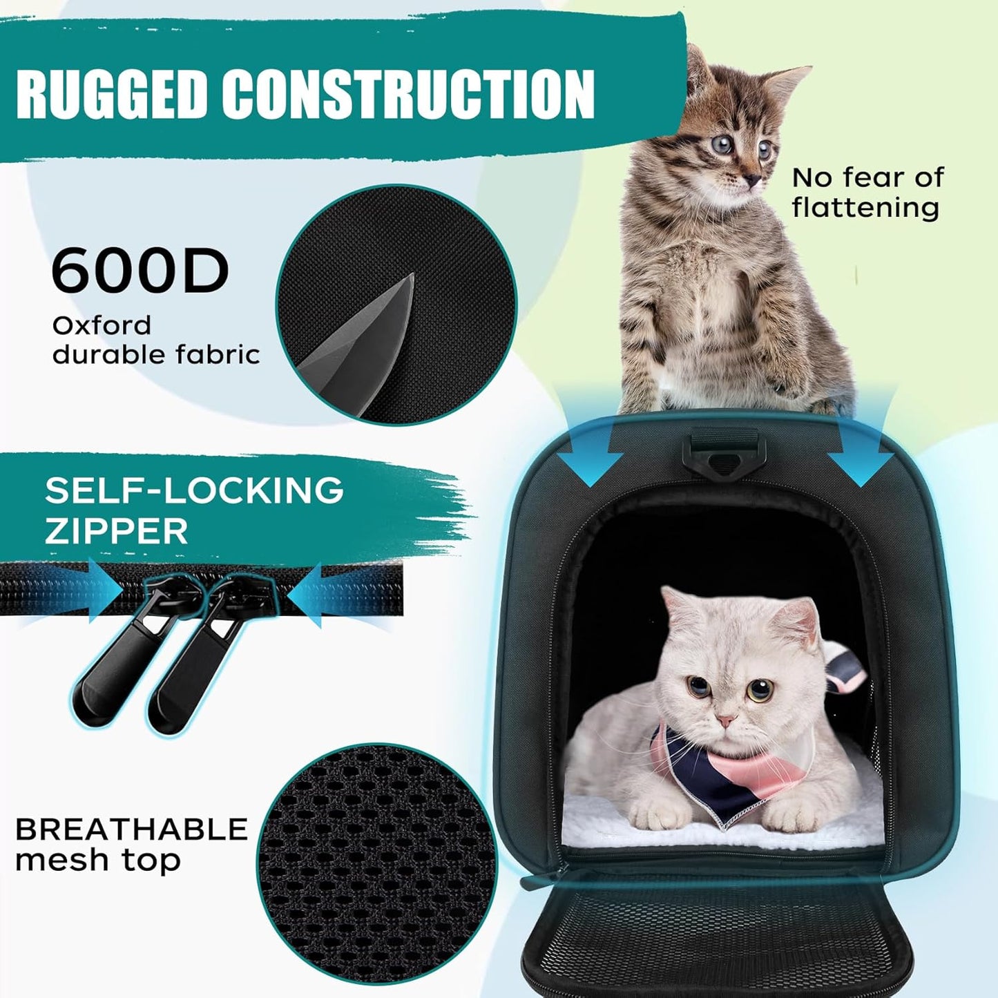 Top tasta Dog Cat Carrier Pet Carriers for Small Medium Large Cats Dogs Carrier Soft Sided Small Puppy Dog Carrier Portable Foldable Airline Approved Dog Cat Travel Carrier Grey Medium