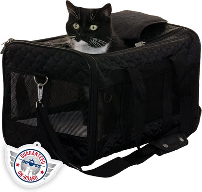 Sherpa Original Deluxe Travel Bag Pet Carrier, Airline Approved & Guaranteed-On-Board - Mesh Panels & Spring Frame, Locking Safety Zippers, Machine Washable Liner - Charcoal Gray, Medium