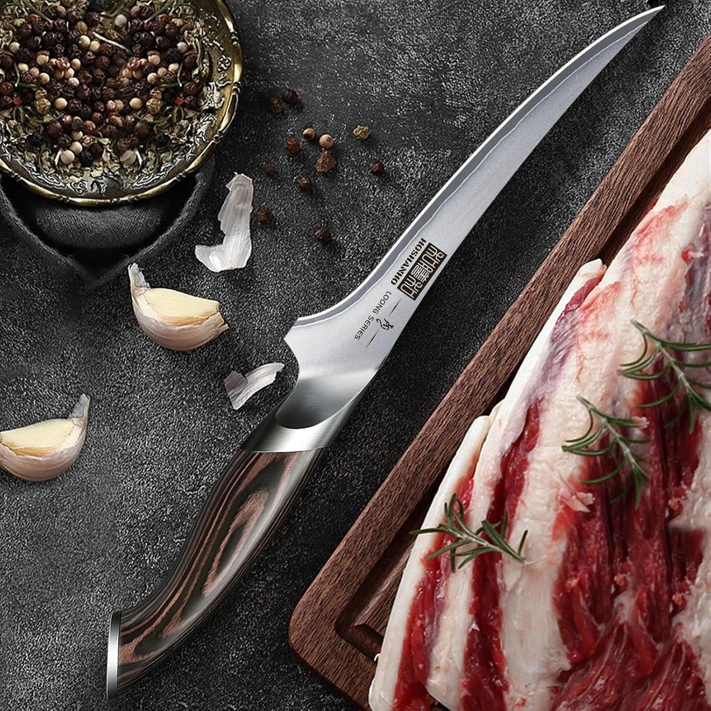 HOSHANHO Fillet Knife 7 Inch, Super Sharp Boning Knife in High Carbon Stainless Steel, Professional Japanese Fish Knife for Meat Poultry Cutting