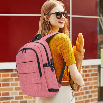 Tzowla Laptop Travel Slim School Backpack Water Resistant Anti-Theft Bag with USB Charging Port and Lock 15.6 Inch Computer Business Backpacks for Men Women College Student Gift,Bookbag Casual Daypack