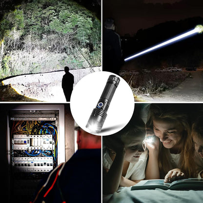 Flashlight Rechargeable 5 Modes of 10000 High Lumen,IPX6 Waterproof Flashlight,LED Flashlight Ultra Bright,Portable Flashlight for Outdoor Activities Such as Camping,Cycling,Mountain