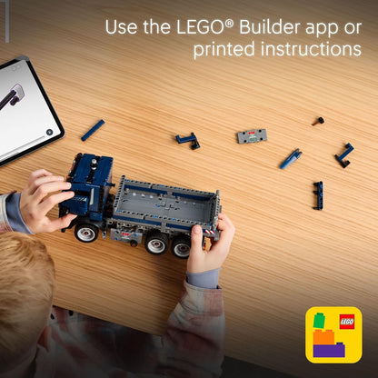 Tipping Dump Truck Building Toy | Construction Truck Model Kit | Engineering Vehicle Playset | Interlocking Building Blocks | Kids Construction Toy - PuriLite