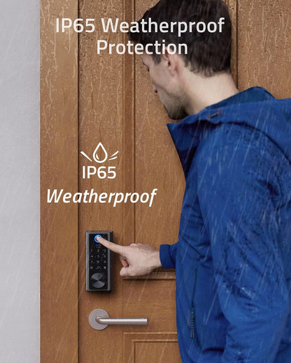 eufy Security E130 Smart Lock Touch, Fingerprint Keyless Entry Door Lock, Bluetooth Electronic Deadbolt, Touchscreen Keypad, IP65 Weatherproofing, Compatible with Wi-Fi Bridge (Sold Separately)