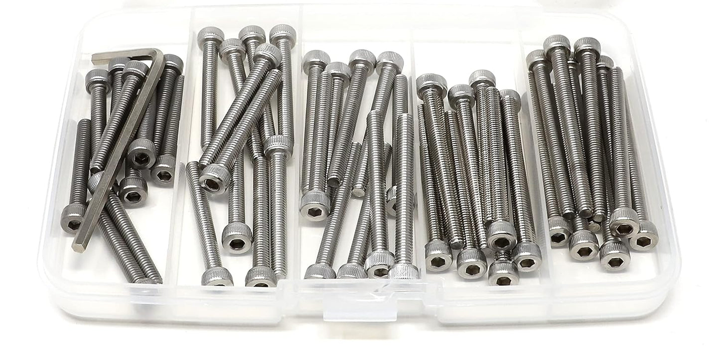 iexcell 25 Pcs M6 x 20mm Thread Pitch 1 mm Stainless Steel 304 Hex Socket Head Cap Screws Bolts Kit