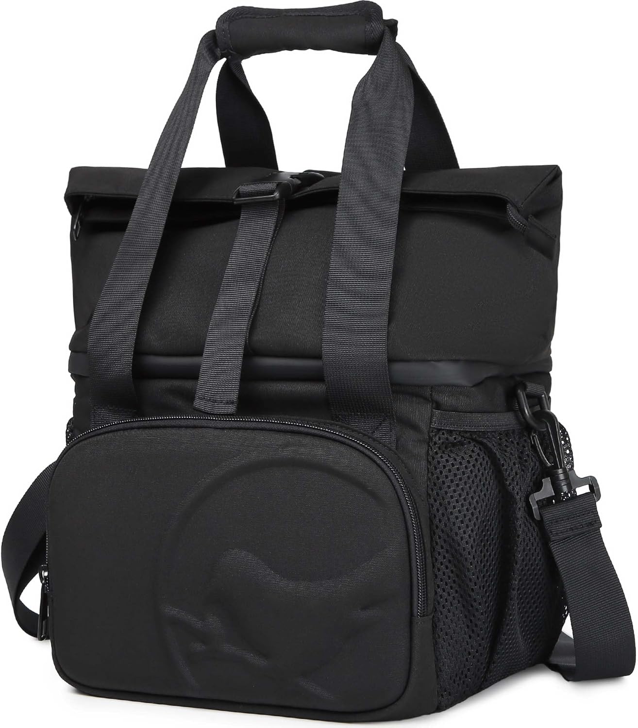 SUNNY BIRD Dual Compartment Lunch Bag Insulated Lunch Box for Women and Men (Green with Boho Strap)