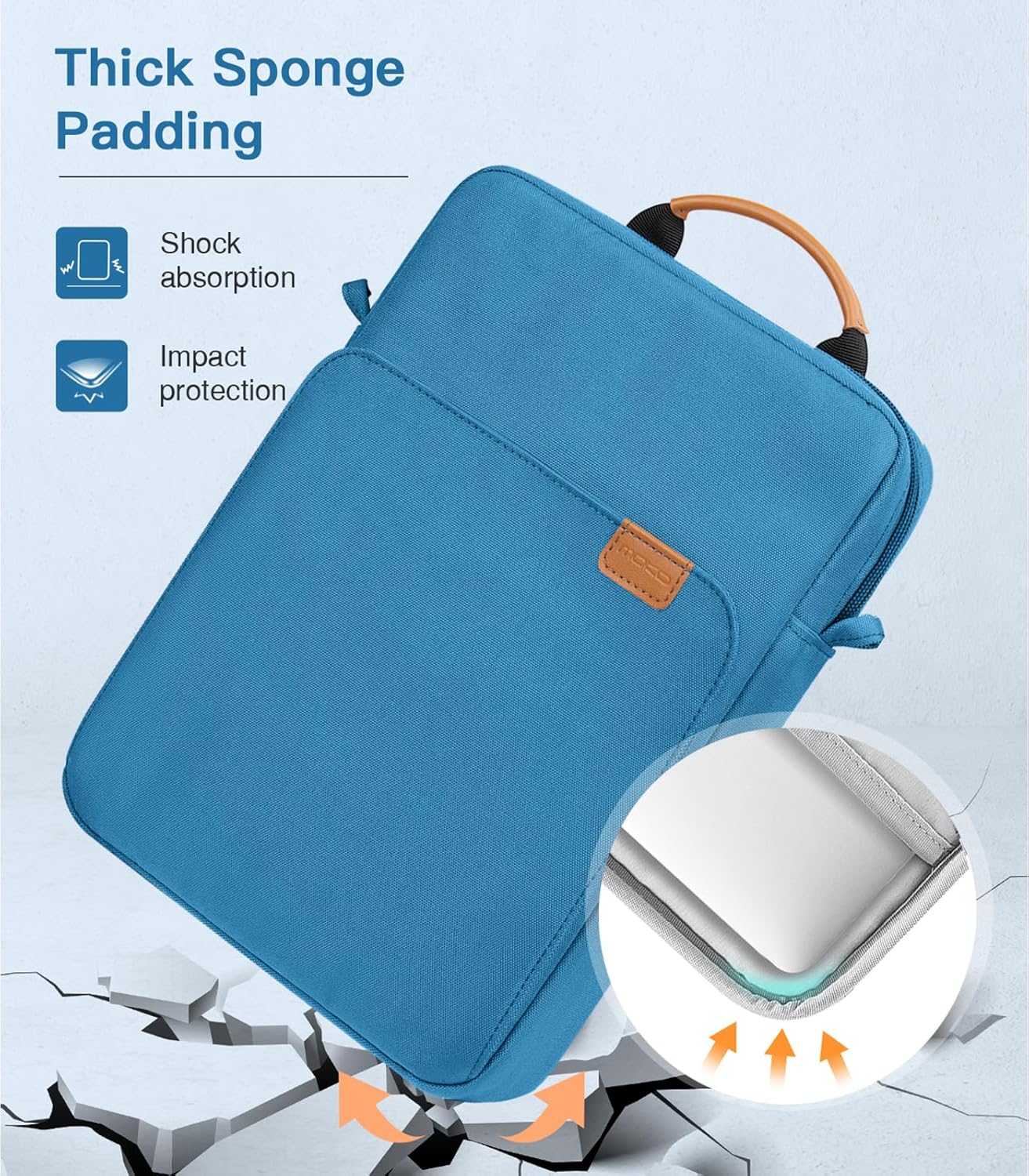 MoKo 13.3-14 Inch Laptop Sleeve Bag Fits MacBook Pro M3/M2 14" 2023, MacBook Pro 13" M2, New MacBook Air 13.6" M3/M2 2024/2022,Tab S8 Ultra 14.6",Handle Carrying Case with Shoulder Strap, Black & Gray - PuriLite