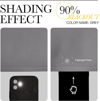 NICETOWN Blackout Curtains 2 Panels for Bedroom- Thermal Insulated Grommet Blackout Curtains 63 Inches Long for Living Room/Kitchen Rideaux occultants (2 Panels, W42 x L63 -Inch,Grey)